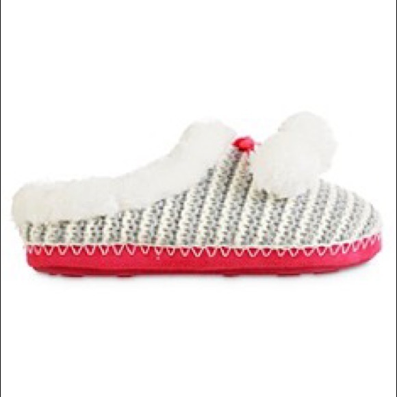 Isototoner Totes Striped Knit Pom Pom Slippers - Picture 4 of 4